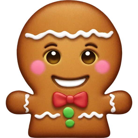 A cute gingerbread emoji
