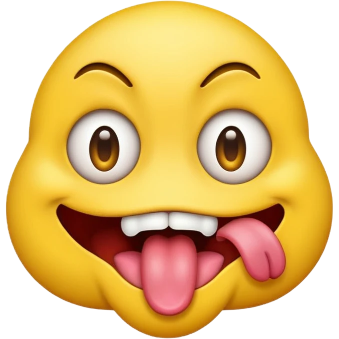 freaky emoji with tounge out, eyes wide, drool coming out of mouth and make the eyes rolling back  emoji
