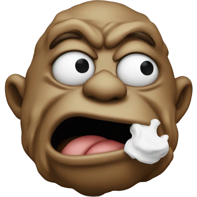 Poop troll blowing nose emoji