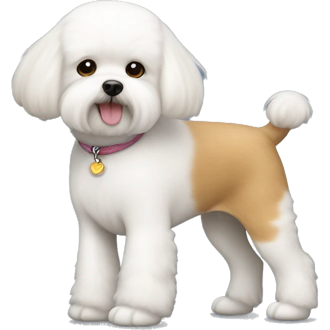 Dog bichon frise with ginger girl emoji