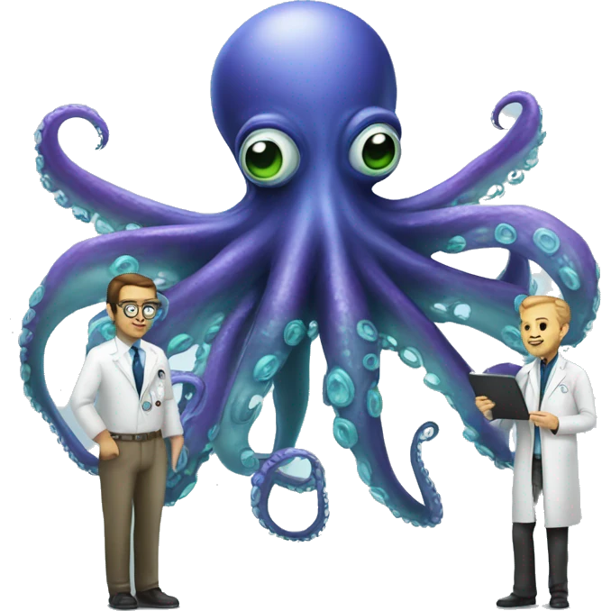 Alien Octopus with scientist  emoji