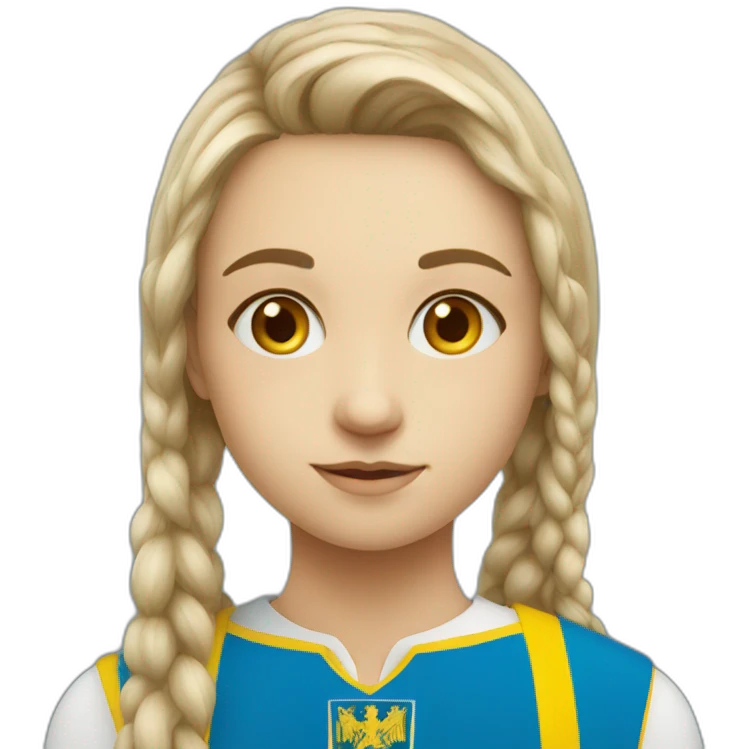 A Ukrainian student wearing the color of the Ukrainian flag emoji