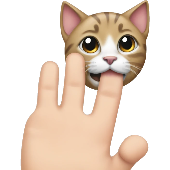 finger poking a cat emoji