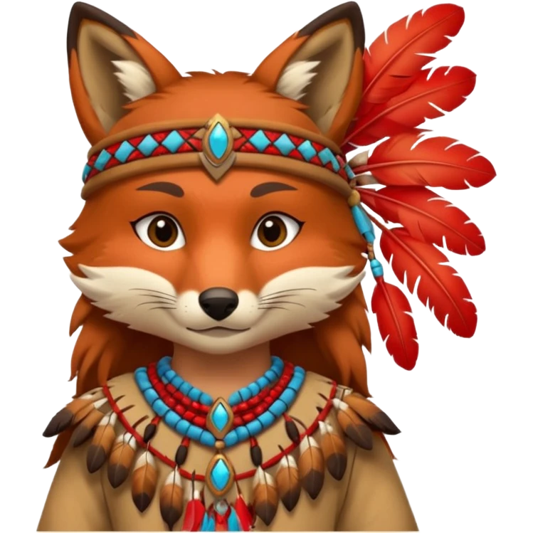 fox in a Native American costume emoji