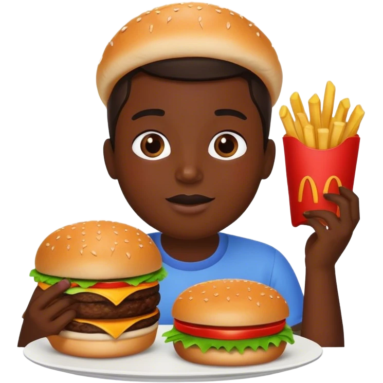Vegetable eating fast food  emoji