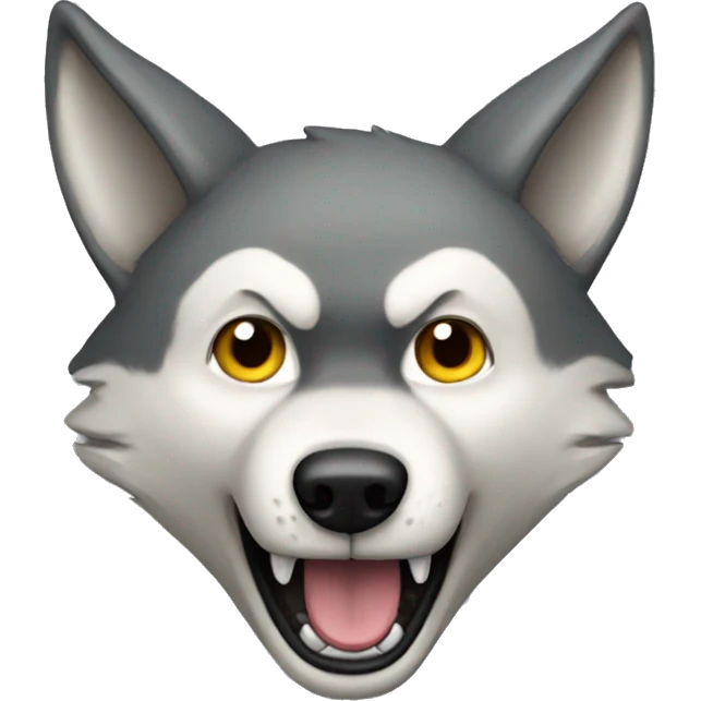 wolf that looks like a flying superhero emoji