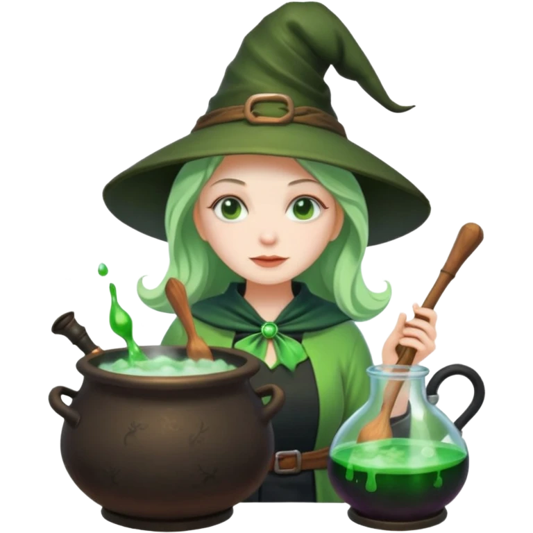 green witch cooking potion emoji