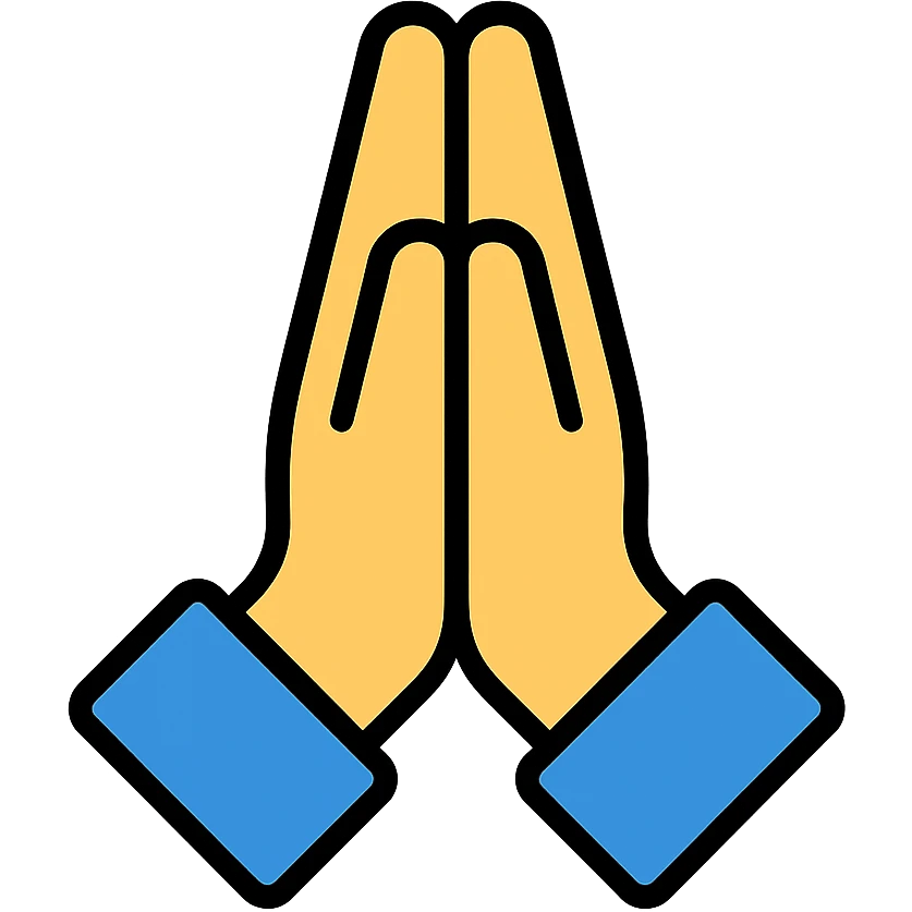 color outline icon of praying hands emoji