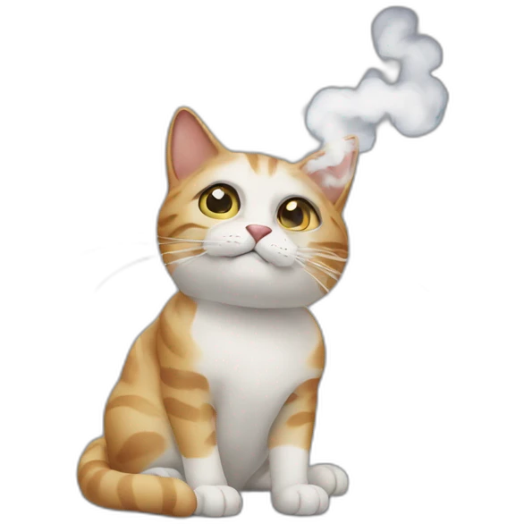 Cat smoke emoji