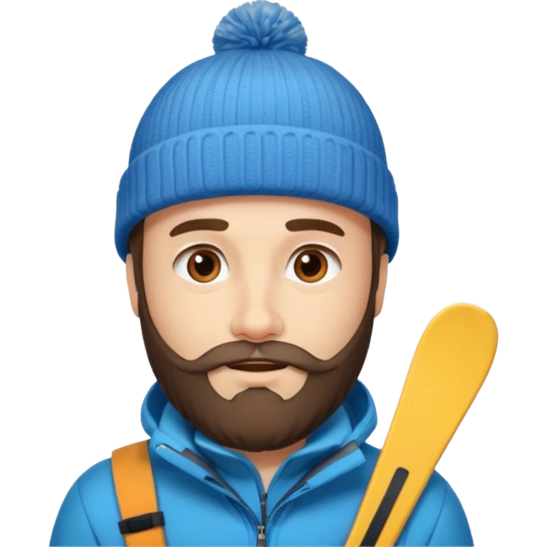 guy with beard, ski hat emoji