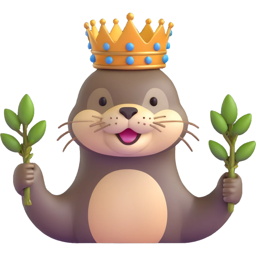 cute otter portrait with thin horizontal thorny branch circling only the forehead, exactly like Jesus Christ's Crown of thorns, no crown shape on top, no metal, just a single wooden thorny stem wrapped horizontally emoji