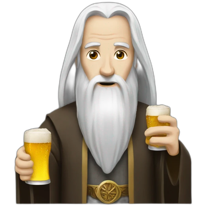 Saruman with beer emoji