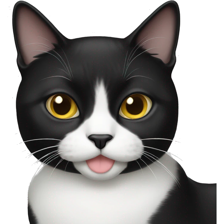 Tuxedo cat with mustache  emoji