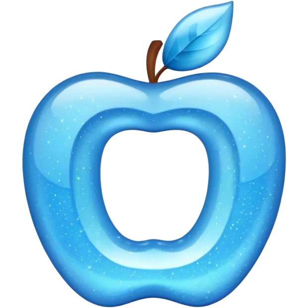 sparkle light blue letter D, apple style emoji, variation 2 emoji