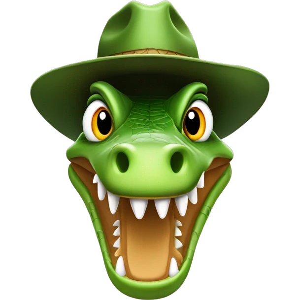 Crocodile with western hat emoji