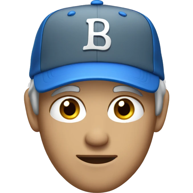 Guy with baseball cap, grey hair and  blue eyes emoji