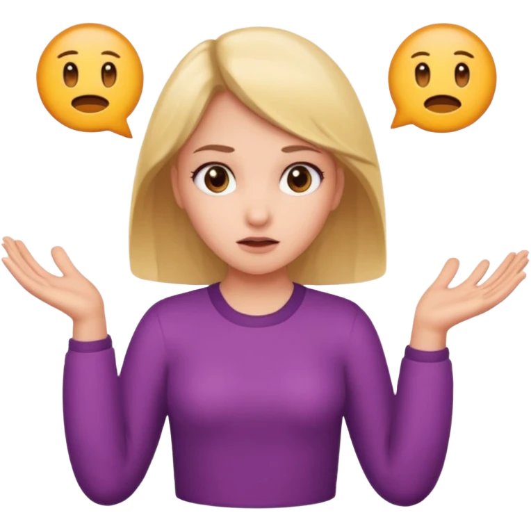Girl shrugging with a 6 in one hand and a 7 in the other  emoji
