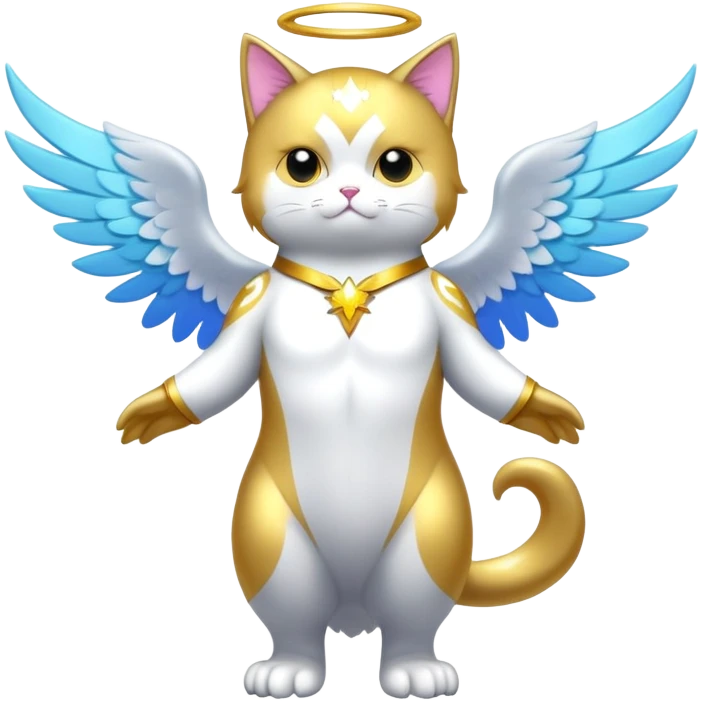 Transcendent celestial infinity cosmic galactic energy Mega neon unicorn dragon hydra hyper rare golden penguin Golden Divine god angel Omni Black and white Super muscular Buff sigma Gigachad cat full body tuxedo colored  emoji