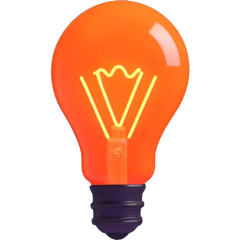 neon lightbulb, glowing blue and pink, soft glossy highlight, modern minimal shape emoji