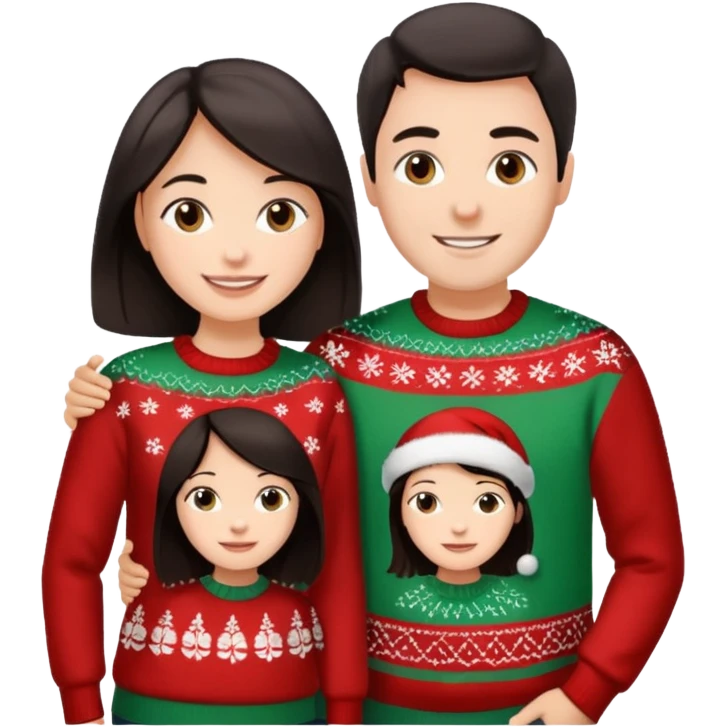 date night christmas couples, dark hair, facing each other emoji
