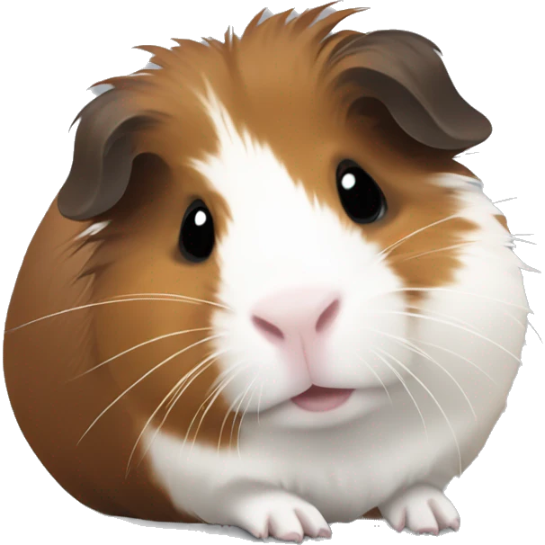 Guinea pig with white and dark brown and light brown colors  emoji