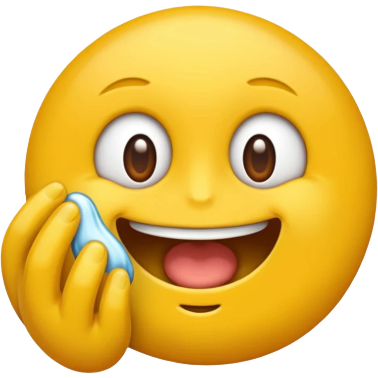 Um emoji amarelo com o dedo dentro da boca emoji