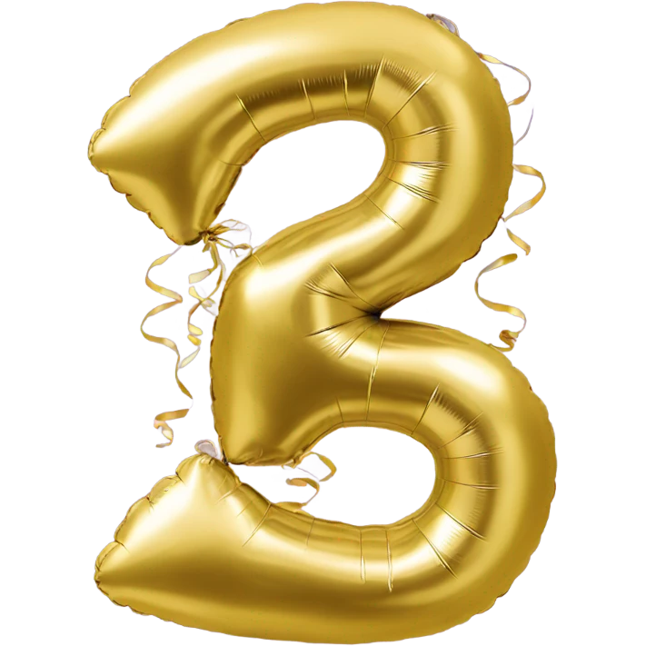 The number 2025 in gold balloons emoji