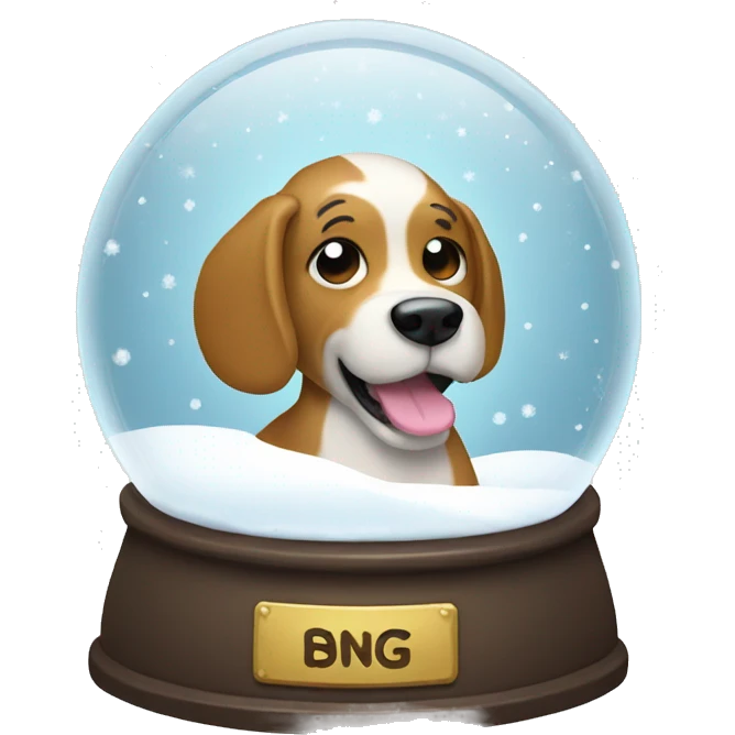 Dog snow globe  emoji