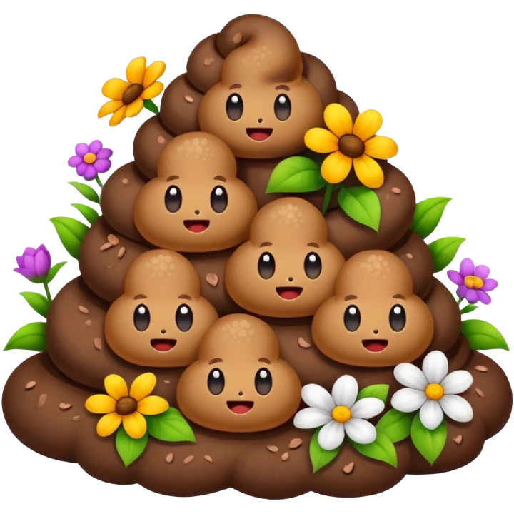 poop in flowers emoji