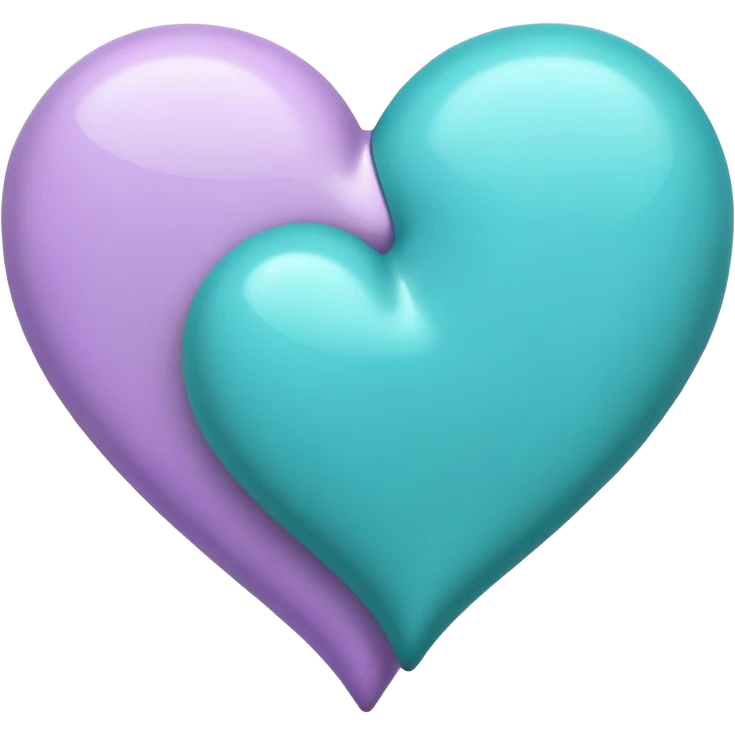 Teal and lavender hearts  emoji
