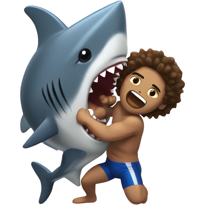 Me wrestling a shark emoji