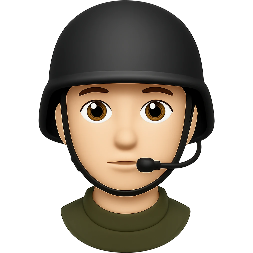 Make the PASGT helmet black with a chin strap, in the style of apple emojis, with no background. emoji