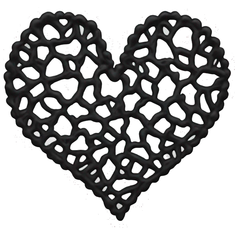 black lace heart emoji