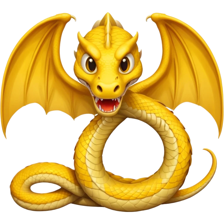 Huge yellow serpent with two wings emoji