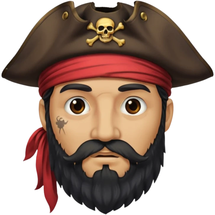 Pirate with very big length Beard. emoji