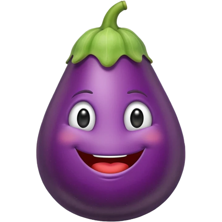 Happy eggplant  emoji