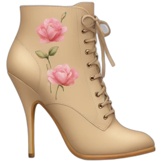 high-heels-boot-beige-with-drawings emoji