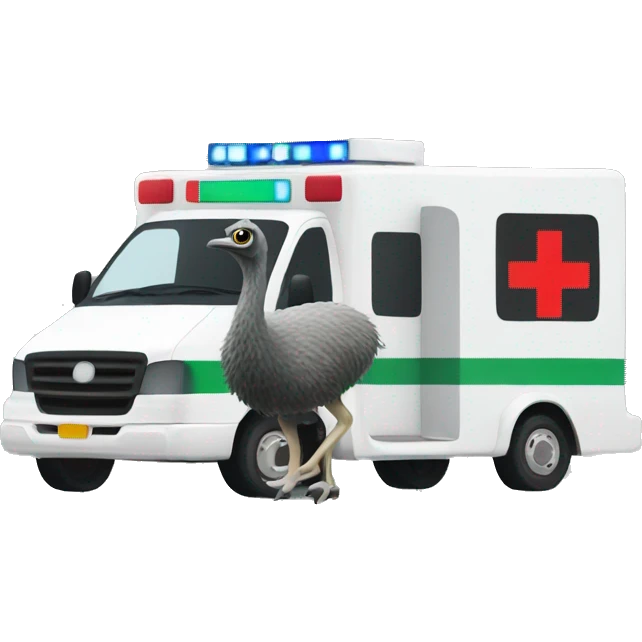 emu and ambulance emoji