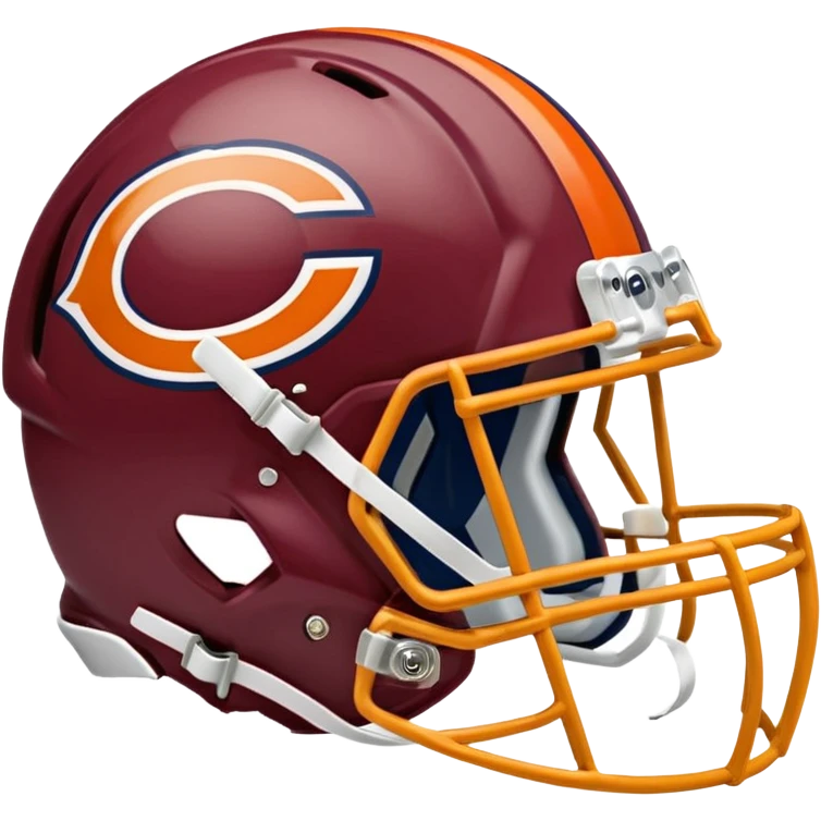 The Washington commanders football helmet and the Chicago Bears football helmet facing each other emoji