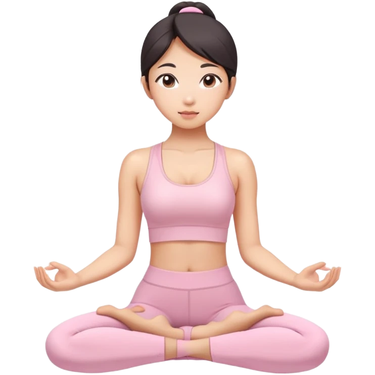 asian yoga girl light pink clothes  emoji