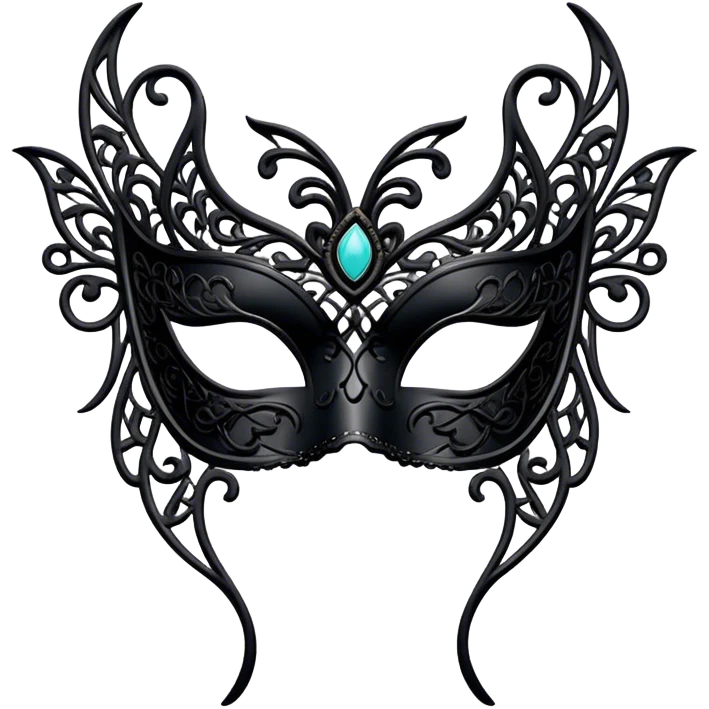 black lace masquerade mask emoji