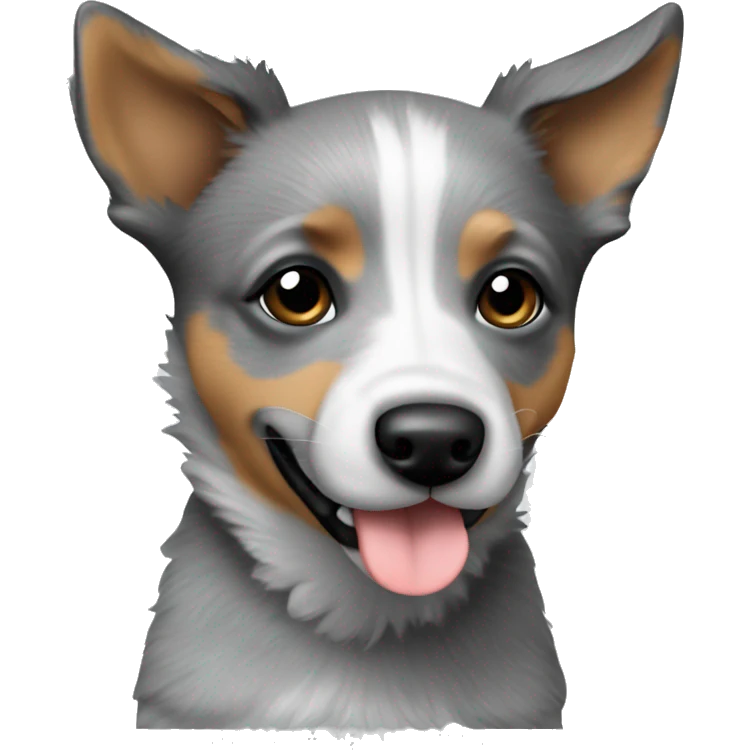Grey and tan  heeler puppy emoji