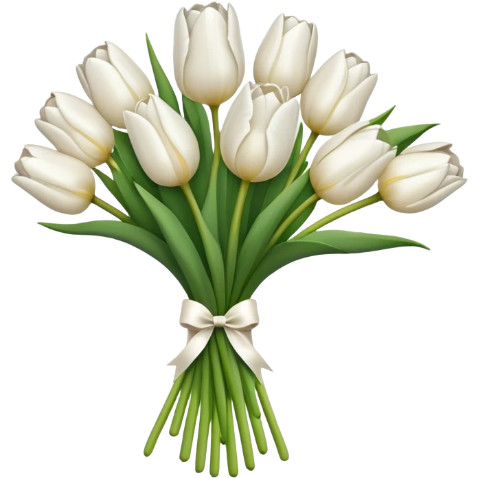 white tulip bouquet  emoji