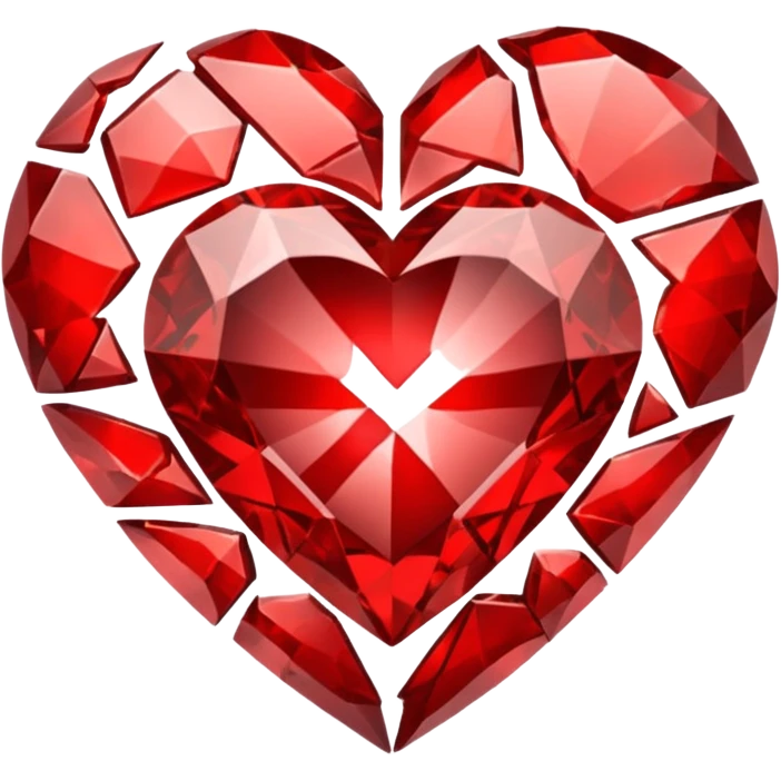 heart with a shattered gemstone effect, remove background emoji
