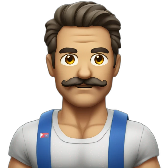 Muscle mustache expressive Cuban man emoji