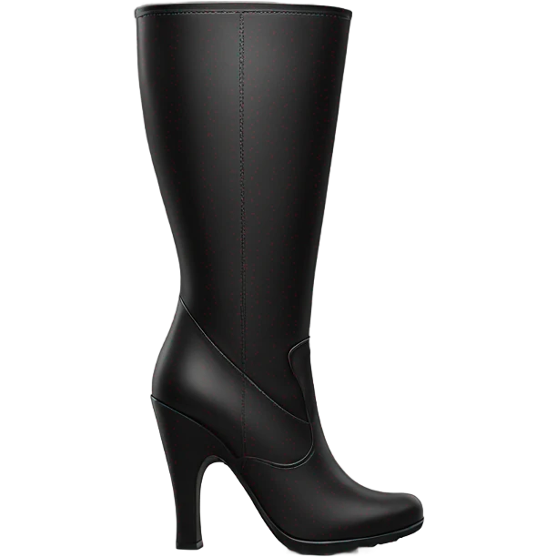 black leather tall women’s heel boots emoji