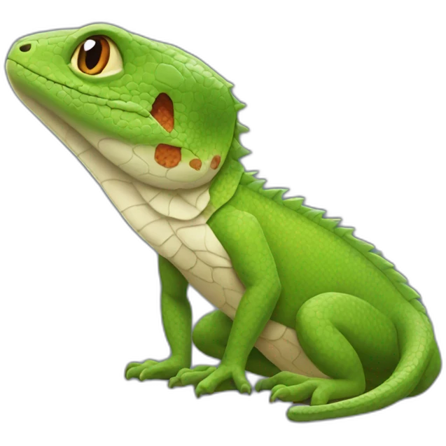 lézard sous un chat emoji