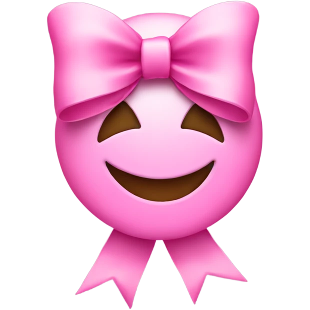 pink smiley face with a bow emoji