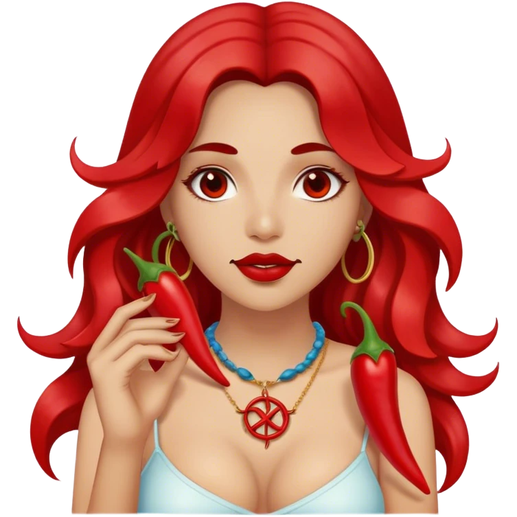 Spicy Pisces two chili peppers Pisces symbol emoji