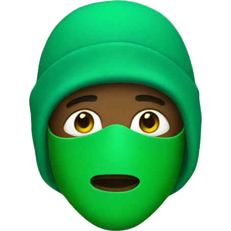Green ski mask  emoji